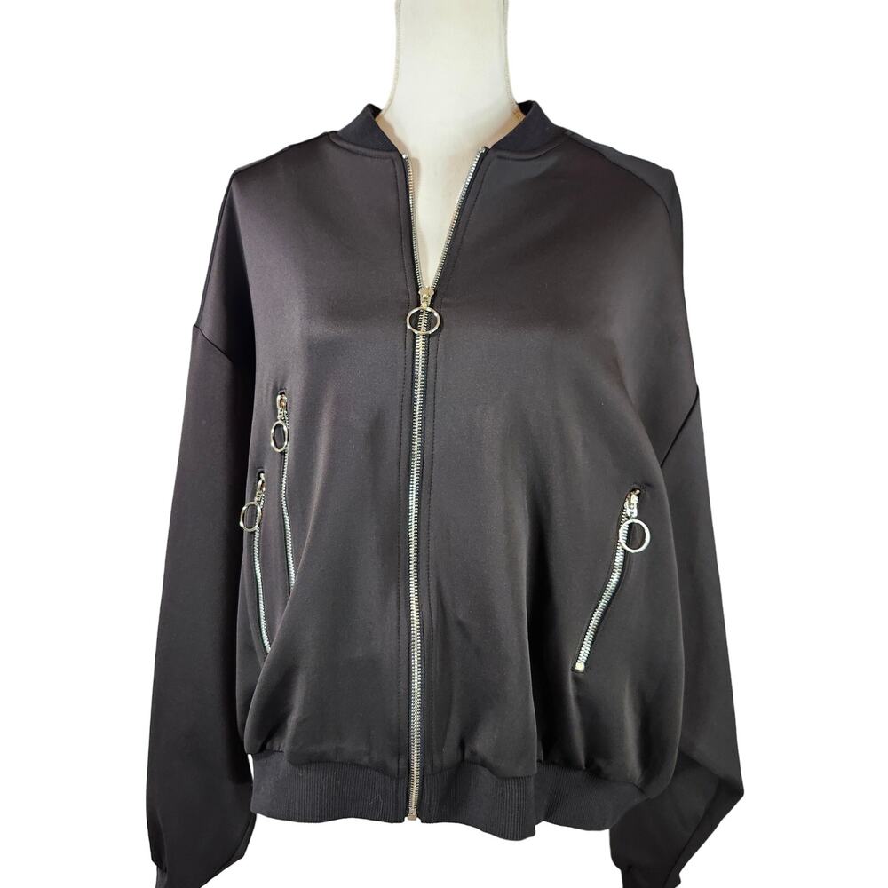 New Mittoshop Black Women's Jacket Size Large NWT Streetwear